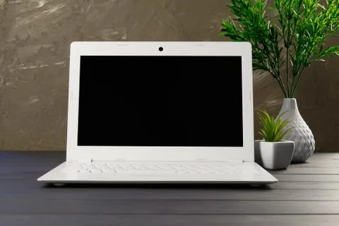 Comfortable workplace office for work or education in quarantine time - home Stock Photos