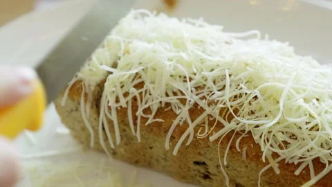 Comforting homemade cheese bread tutorial delicious recipe in a cozy kitchen Stock Footage 302874385