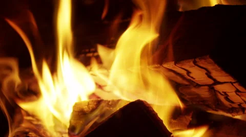 Comfy fireplace in the evening Stock Footage 42254099