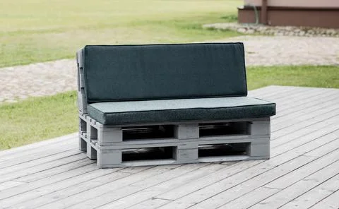 Comfy pallet for sitting. Foto stock