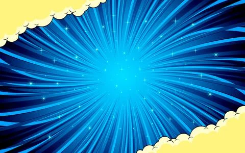 Comic abstract background with clouds and stars 스톡 일러스트