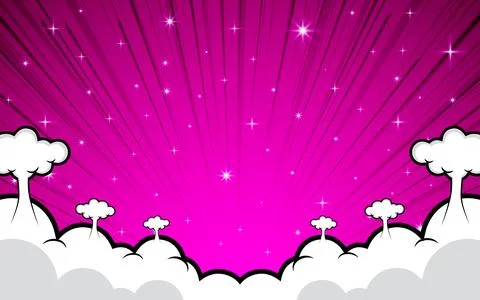 Comic abstract background with clouds Stock Illustration