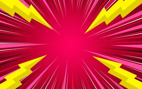 Comic abstract pop art background with thunder. vector illustration Stock Illustration