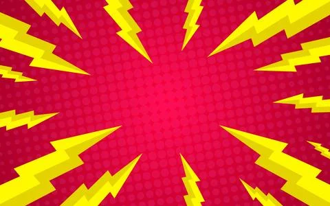 Comic abstract pop art background with thunder. vector illustration 스톡 일러스트