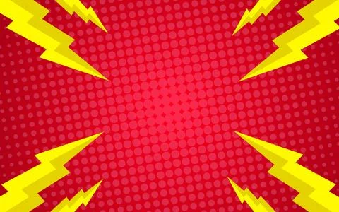 Comic abstract pop art background with thunder. vector illustration 스톡 일러스트