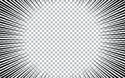 Comic abstract with radial rays on comic book transparent background Illustrazione stock
