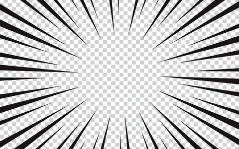 Comic abstract with radial rays on comic book transparent background Stockillustratie