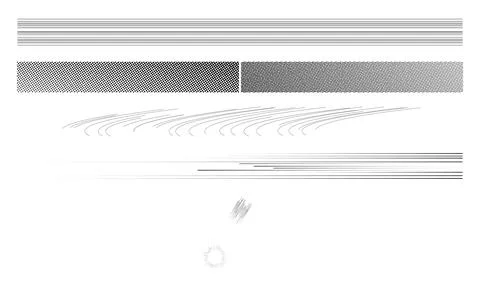 Comic action line effects and halftone patterns in black for manga illustra.. Illustrazione stock