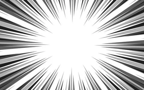 Comic action lines. Speed line manga frame. Cartoon background. Black and w.. Stock Illustration