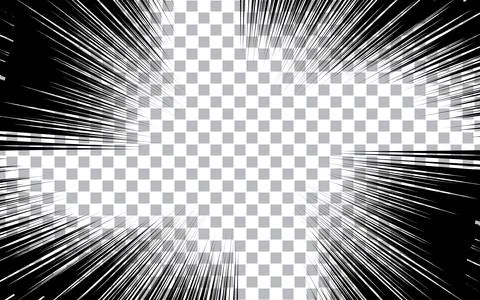 Comic action lines. Speed line manga frame. Cartoon background. Black and w.. Stock Illustration