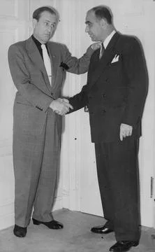 Comic Actor Bud Abbott (l) With His Secretary / Bodyguard Murray Teff. Box 676 5 Stock Photos