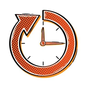 Comic arrow with watch Stock Illustration