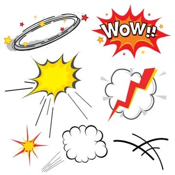 Comic Art sound Effects and speech bubble icon and symbol Vector	 Illustrazione stock