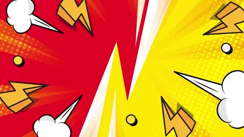Comic backdrop in bright colors with explosive pattern seamless 4k video Stock Footage 293272022