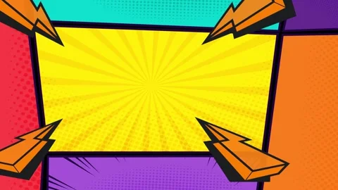 Comic background animation | 4k animated radial rays and dots pattern Background Stock Footage 276317926