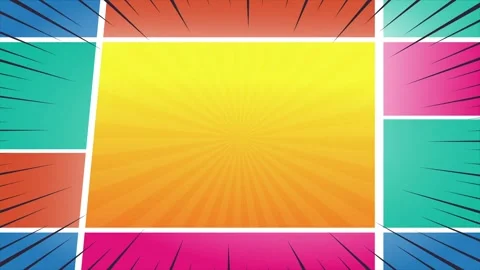 Comic background animation 4k animated radial rays dots pattern 4k background Stock Footage 276435225