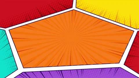 Comic background animation 4k animated radial rays dots pattern 4k background Stock Footage 276435227