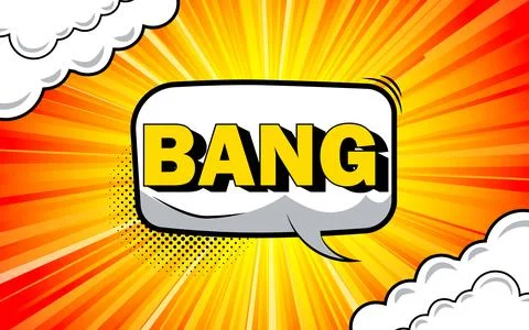 Comic background with blank boom speech bubble vector illustration Stock Illustration
