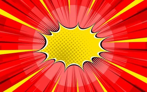 Comic background with blank boom speech bubble vector illustration Stock Illustration