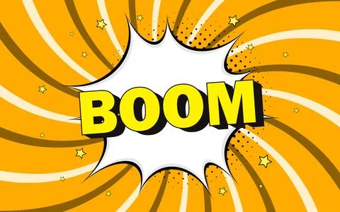 Comic background with blank boom speech bubble vector illustration Stock Illustration