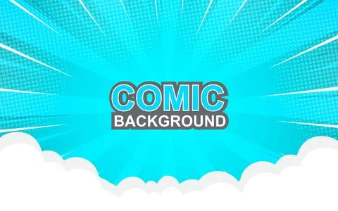 Comic background with cartoon cloud Stock Illustration