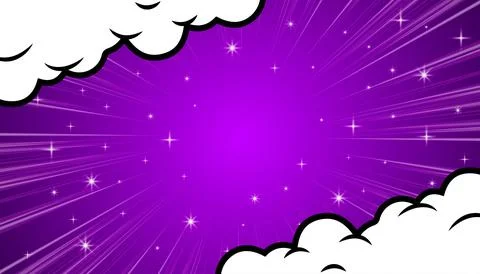 Comic background with cartoon clouds. Stock Illustration