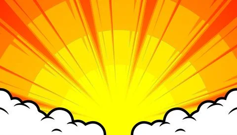 Comic background with cartoon clouds. Stock Illustration