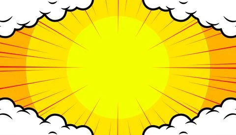 Comic background with cartoon clouds. Stock Illustration