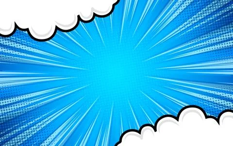 Comic background with cartoon clouds. Stock Illustration