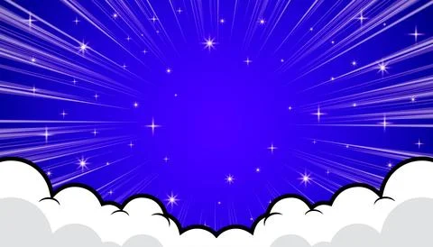 Comic background with cloud and star illustration. Stock Illustration