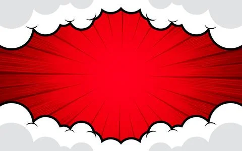 Comic background with cloud illustration Stock Illustration