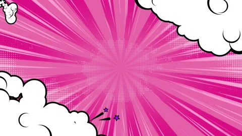 Comic background with clouds and rays. Stock Footage 264750072