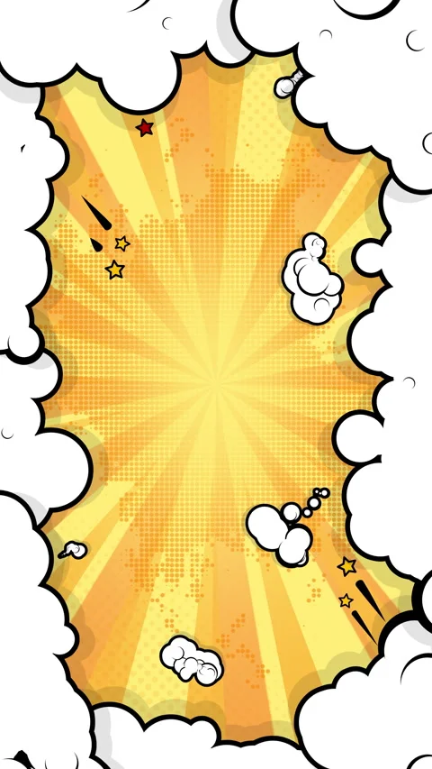 Comic background with clouds and rays. Stock Footage 264752310