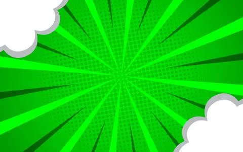 Comic background with clouds and rays Stock Illustration