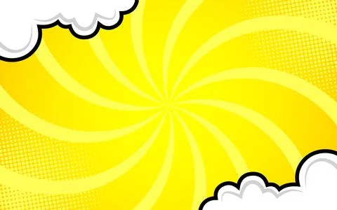 Comic background with clouds and rays Stock Illustration