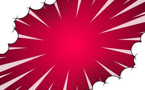 Comic background with clouds and rays. Stock Illustration