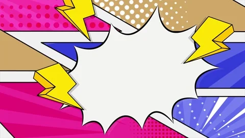 Comic background with colorful explosive elements and dynamic details  Stock Footage 293269801
