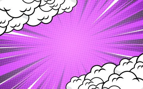 Comic background design with cloud decoration. Stock Illustration
