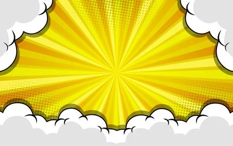 Comic background design with cloud decoration. 스톡 일러스트