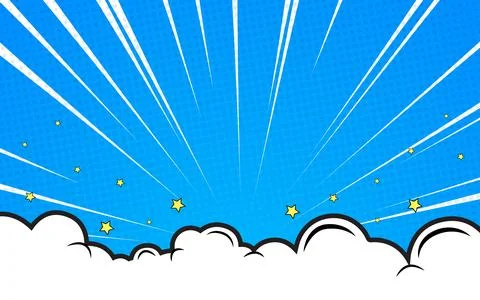 Comic background design with cloud decoration. 스톡 일러스트