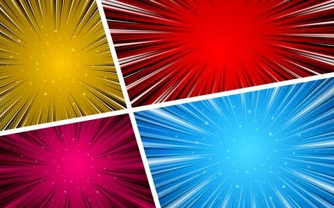 Comic background design with various colors. Vector illustration. Stock Illustration
