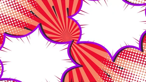 Comic background with explosive and colorful elements seamless 4k video Stock Footage 293262989