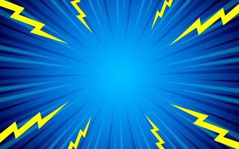 Comic background with illustration of lightning flashes 스톡 일러스트