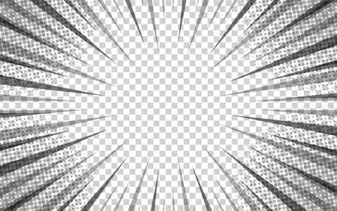 Comic background. Pop art style sunburst halftone pattern. Vector illustratio Stock Illustration