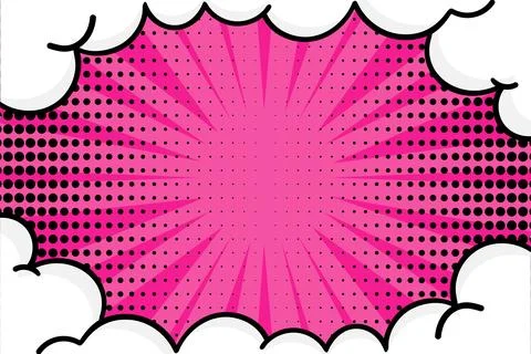Comic background in retro pop art style. Stripe and dotted pink background Stock Illustration