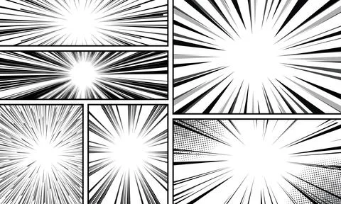 Comic background set. Comic poster with halftone elements. Retro Pop Art st.. Stock Illustration