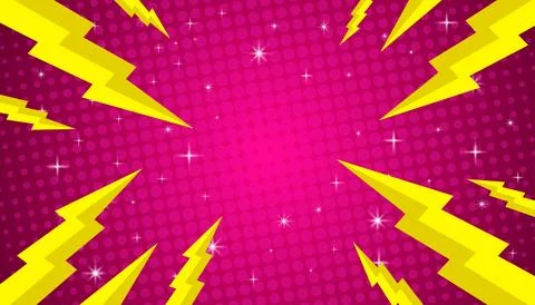 Comic background with thunder flash illustration. Illustrazione stock