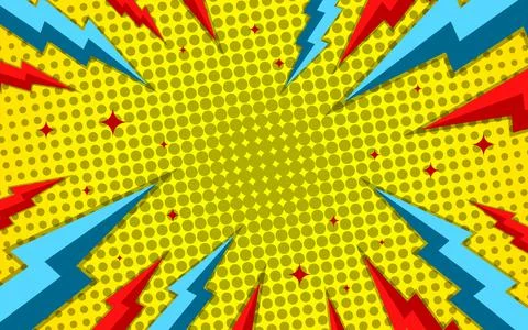 Comic background with thunder flashes Stock Illustration