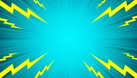 Comic background with thunder illustration. Stock Illustration