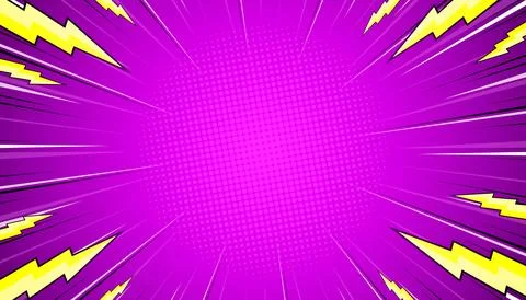 Comic background with thunder illustration. Illustrazione stock